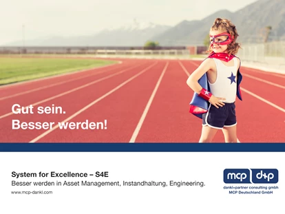 Anbieter suchen - Produkte und Lösungen: Mobile Instandhaltung - Gut sein. Besser werden!
Das System for Excellence – S4E strukturiert die Bereiche Asset Management, Instandhaltung und Engineering intelligent in Wissensbausteine. Es hilft dabei, TOP-10-Optimierungsansätze und konkrete Handlungsanleitungen abzuleiten. So erkennen und nützen Sie Ihre Verbesserungspotentiale und senken nachhaltig Kosten in der Instandhaltung. - dankl+partner consulting gmbh | MCP Deutschland GmbH