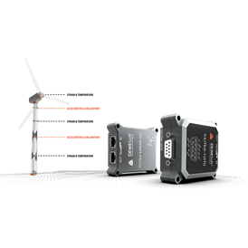Hersteller, Produzenten, Anbieter: Structural Health Monitoring an Windkraftanlagen (mechanische Verformung per DMS, Vibration, Neigung, Temperatur, etc...), mit Datenbank-Anbindung - DEWESoft GmbH
